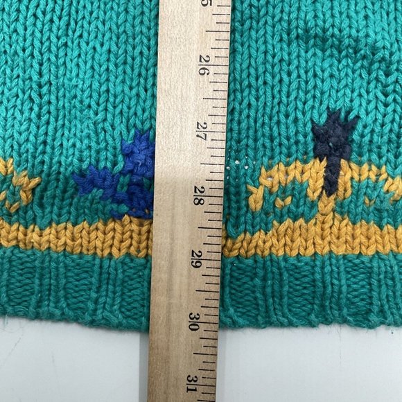 Vtg 80s Lady Roi Knit Turtle Neck Sweater - Long Tunic Style - M / L - Crochet - Picture 6 of 7